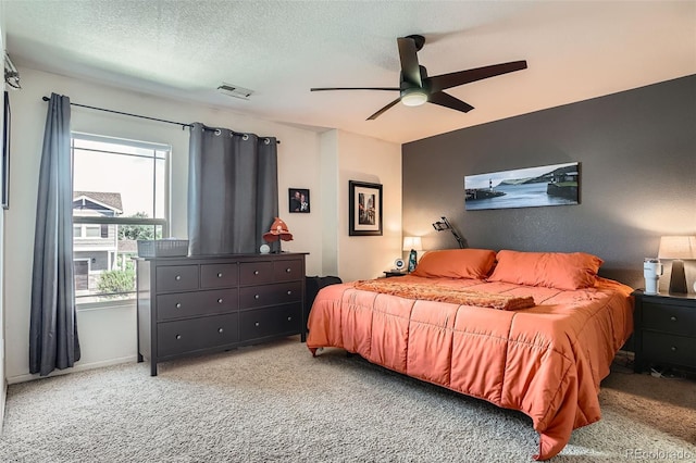 17390 Waterhouse Cir Unit B, Parker, CO 80134 - carpeted bedroom featuring ceiling fan and a textured ceiling