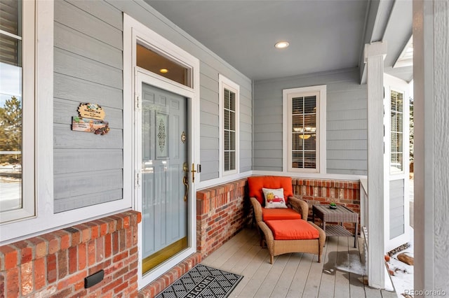 entrance to property with covered porch