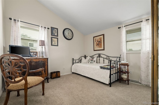 6854 S Willow St, Centennial, CO 80112 - carpeted bedroom featuring baseboards and vaulted ceiling