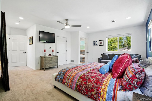 751 Poplar St, Denver, CO 80220 - carpeted bedroom with recessed lighting and ceiling fan