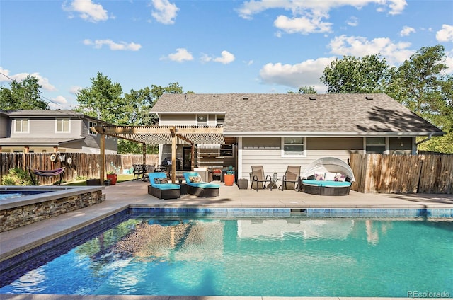 751 Poplar St, Denver, CO 80220 - view of pool with a pergola, a patio area, and a fenced backyard