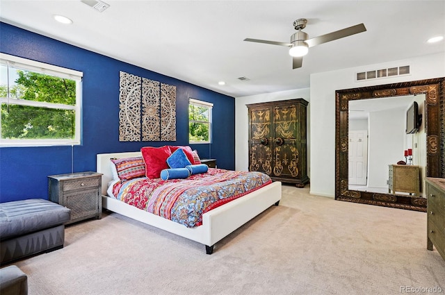 751 Poplar St, Denver, CO 80220 - bedroom featuring carpet flooring, a ceiling fan, and recessed lighting
