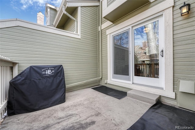 view of patio with grilling area