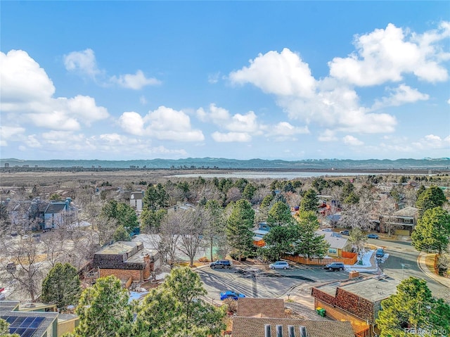 aerial view featuring a mountain view