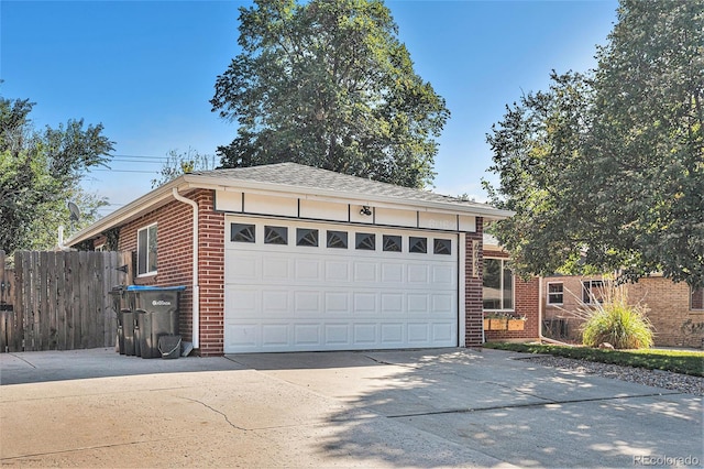 view of garage