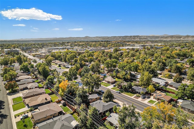 aerial view with a mountain view