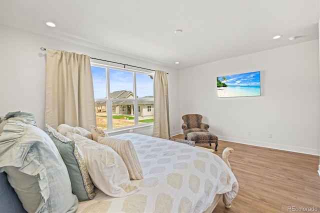 bedroom featuring light hardwood / wood-style flooring