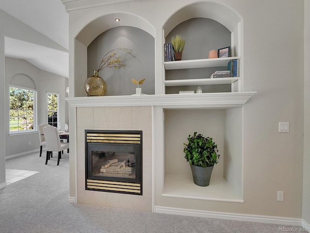 946 Champion Cir, Longmont, CO 80503 - detailed view of carpet flooring, a fireplace, and baseboards