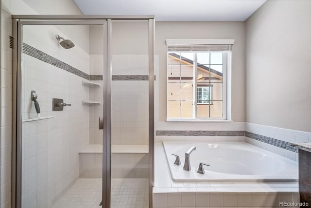 5865 Clover Ridge Cir, Castle Rock, CO 80104 - full bathroom featuring a garden tub and a stall shower