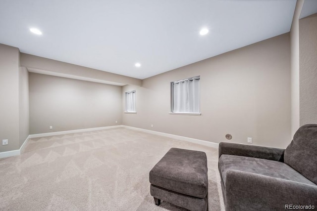 5865 Clover Ridge Cir, Castle Rock, CO 80104 - sitting room with light carpet and recessed lighting