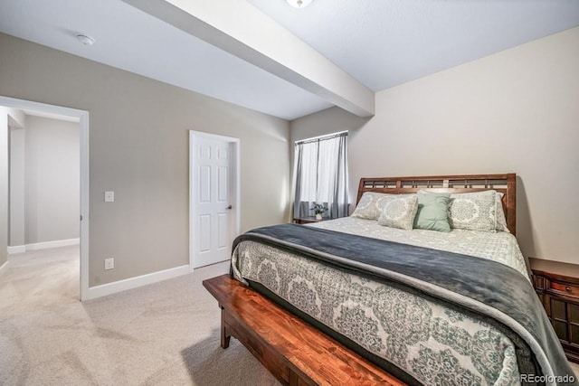 5865 Clover Ridge Cir, Castle Rock, CO 80104 - carpeted bedroom featuring baseboards and beamed ceiling