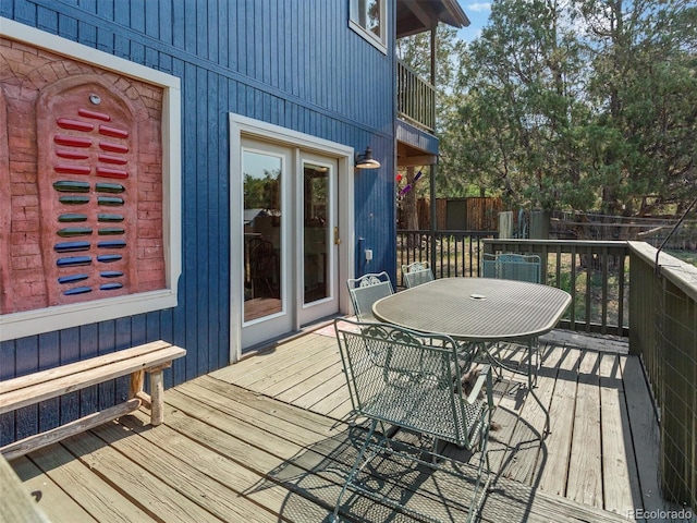 274 N Willow St, Crestone, CO 81131 - wooden terrace featuring outdoor dining space