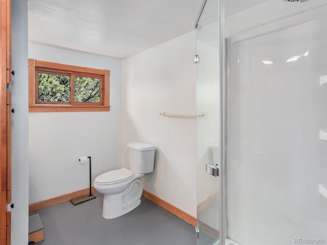 274 N Willow St, Crestone, CO 81131 - bathroom with a stall shower and finished concrete flooring