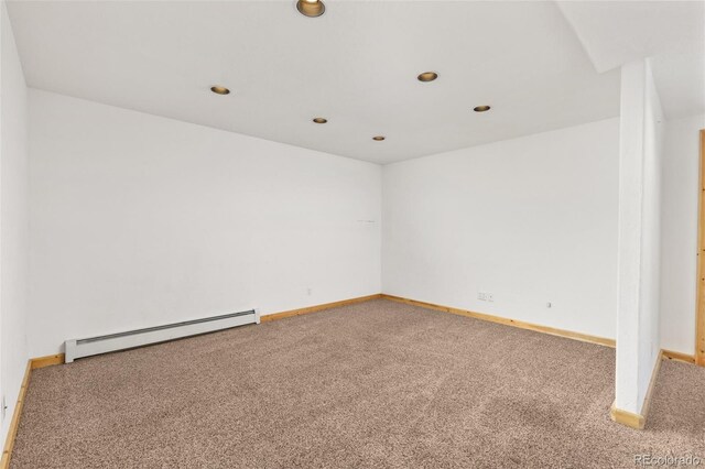 11 Hackamore Rd Unit B, Edwards, CO 81632 - carpeted spare room with recessed lighting, baseboards, and a baseboard radiator