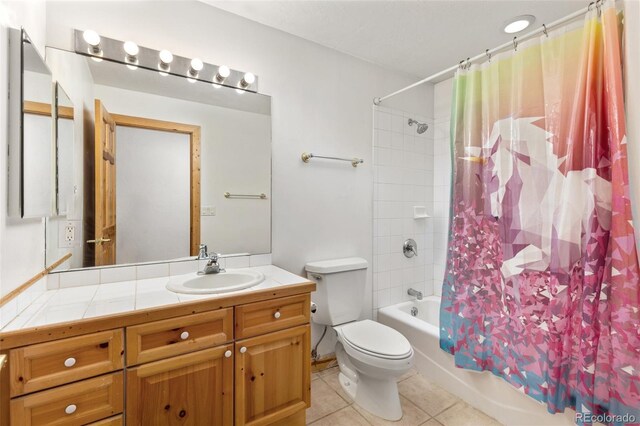 11 Hackamore Rd Unit B, Edwards, CO 81632 - bathroom featuring vanity, toilet, shower / tub combo, and tile patterned flooring