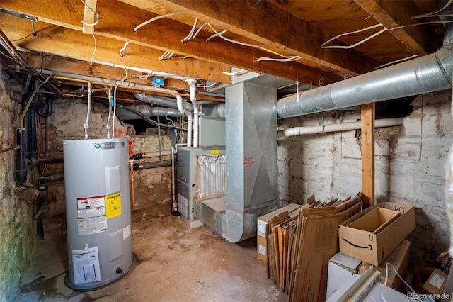 502 E San Miguel St, Colorado Springs, CO 80903 - unfinished below grade area featuring electric water heater