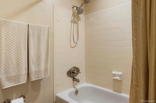 full bathroom featuring shower / tub combo