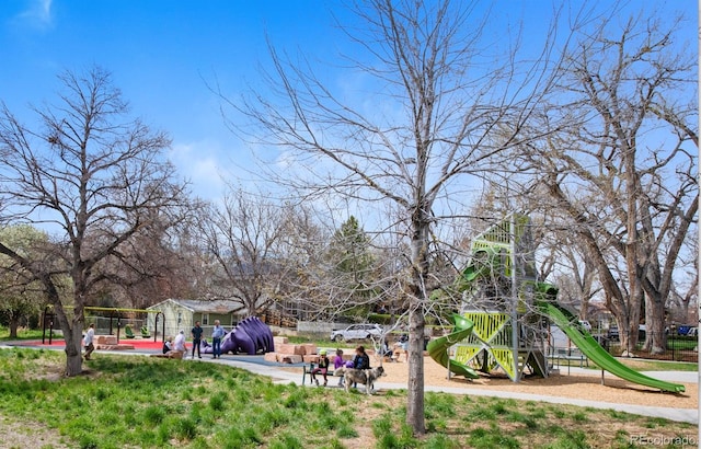 view of property's community featuring playground community