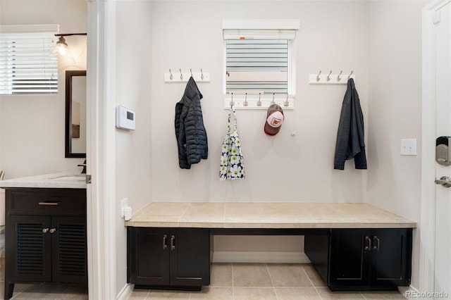 mudroom with a sink