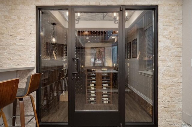 view of wine area