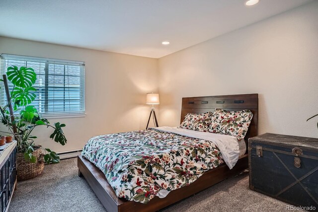 1851 S Marshall Cir, Lakewood, CO 80232 - carpeted bedroom with a baseboard heating unit and recessed lighting