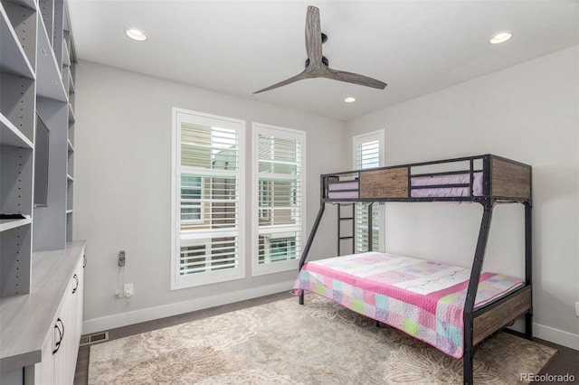 15843 E Broncos Pl, Englewood, CO 80112 - bedroom with baseboards, recessed lighting, and ceiling fan