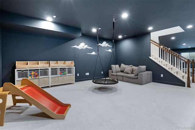 5693 Missoula Trl, Castle Rock, CO 80108 - game room with carpet flooring and recessed lighting