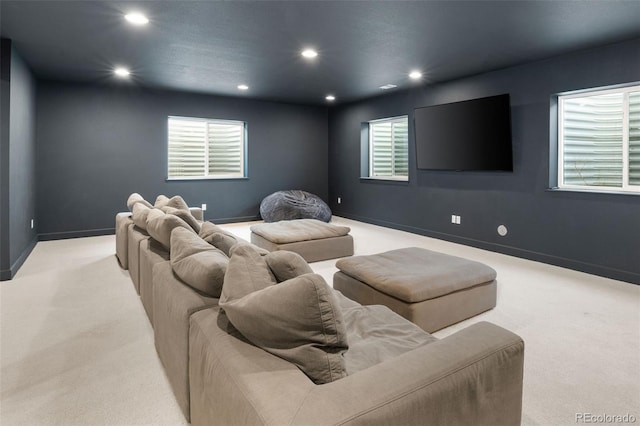 5693 Missoula Trl, Castle Rock, CO 80108 - carpeted home theater room with recessed lighting and baseboards