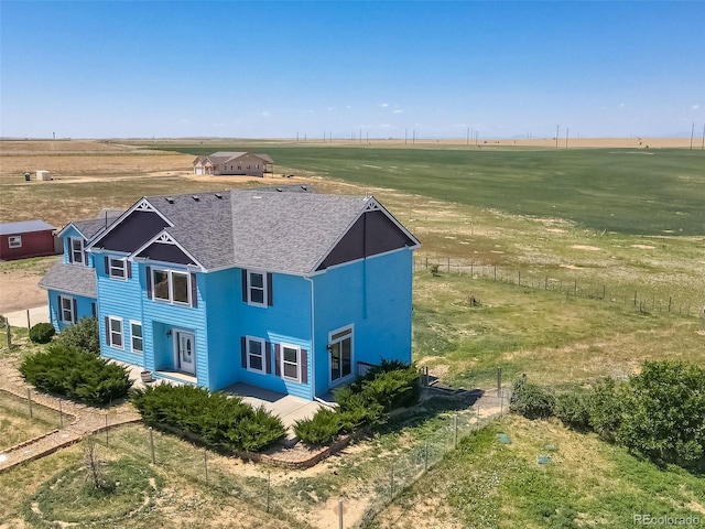 drone / aerial view featuring a rural view