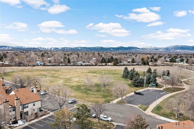 aerial view with a rural view and a mountain view