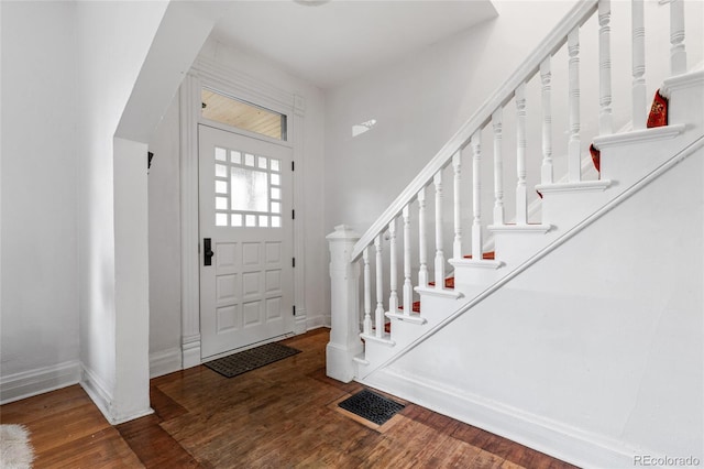 entrance foyer with wood-type flooring