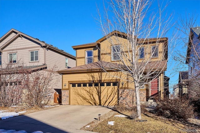 view of front of property featuring a garage