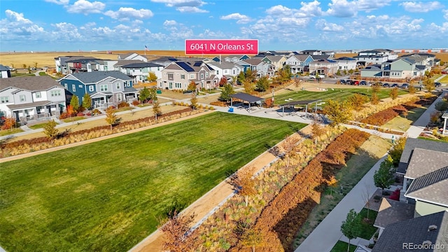 drone / aerial view with a residential view