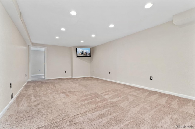 1825 Cooper Ct, Castle Rock, CO 80109 - finished basement with light carpet, baseboards, and recessed lighting