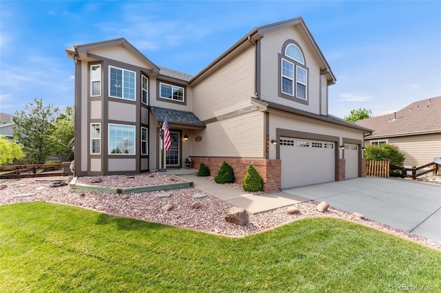 1825 Cooper Ct, Castle Rock, CO 80109 - view of front of property with concrete driveway, a garage, and brick siding