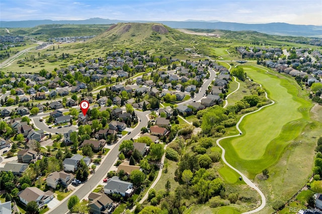 1825 Cooper Ct, Castle Rock, CO 80109 - aerial perspective of suburban area featuring a mountain backdrop and a golf course