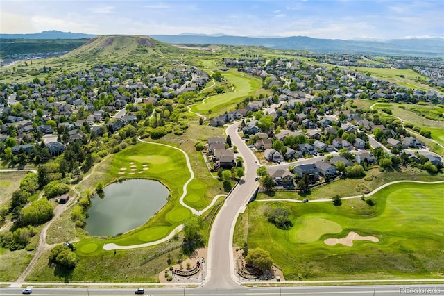 1825 Cooper Ct, Castle Rock, CO 80109 - aerial perspective of suburban area with a water and mountain view and a golf club