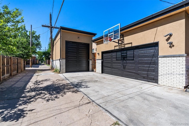 view of garage