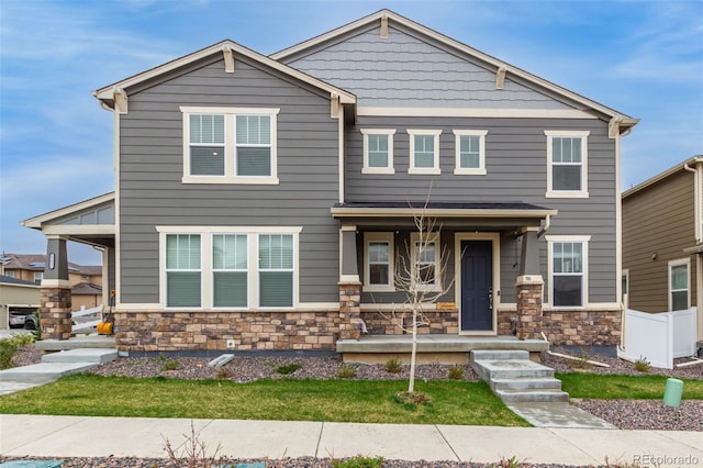 craftsman-style house with covered porch