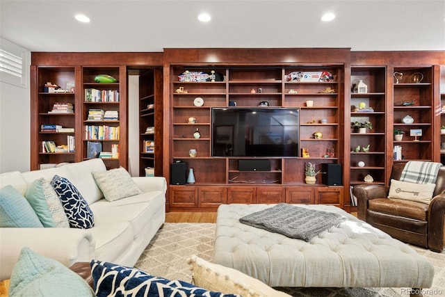 living room featuring light hardwood / wood-style floors