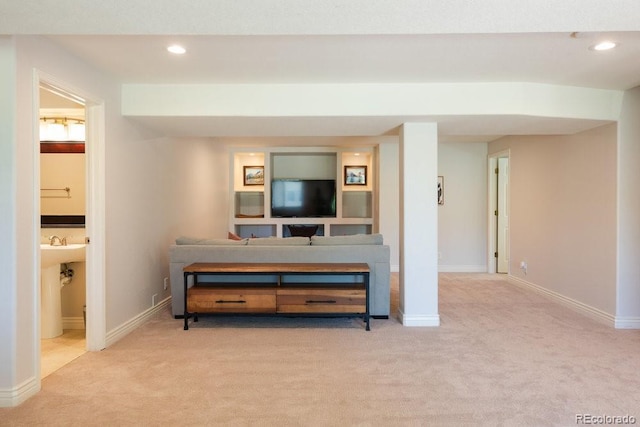 2214 E 101st Ave, Thornton, CO 80229 - living area featuring light carpet and recessed lighting