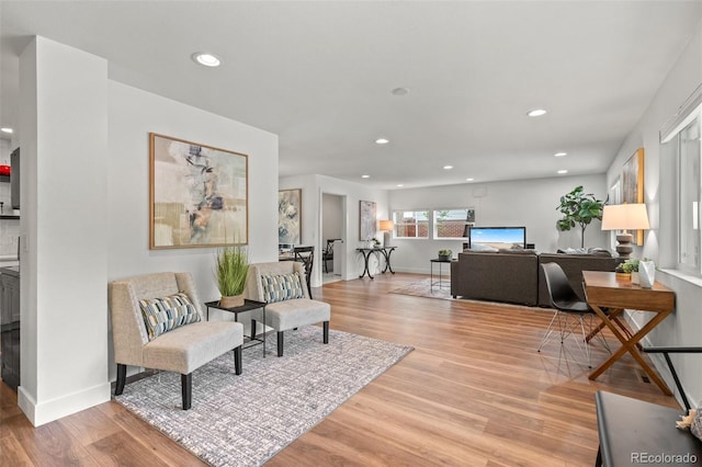 3545 Moorhead Ave, Boulder, CO 80305 - living room with light wood finished floors, baseboards, and recessed lighting