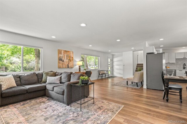 3545 Moorhead Ave, Boulder, CO 80305 - living room with recessed lighting and light wood-style floors