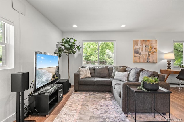 3545 Moorhead Ave, Boulder, CO 80305 - living room featuring light wood-style floors, healthy amount of natural light, and recessed lighting