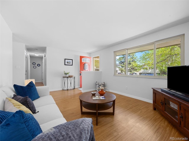 4779 S Owens Way, Littleton, CO 80127 - living room with light wood-type flooring and baseboards