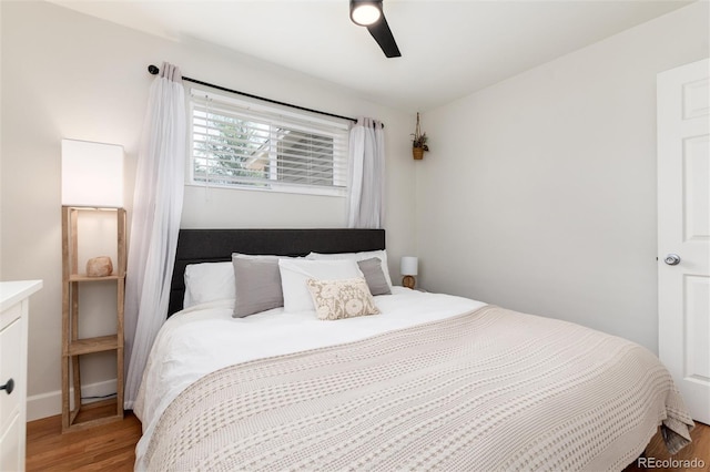 4520 S Delaware St, Englewood, CO 80110 - bedroom featuring light wood-type flooring and a ceiling fan