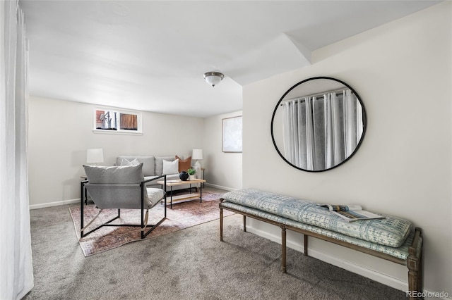 living room with carpet