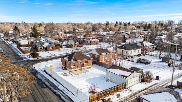 view of snowy aerial view