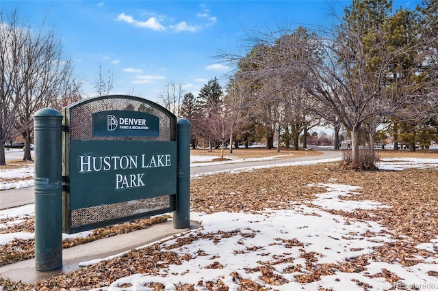 view of community sign