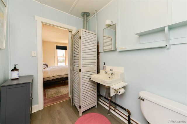 140 Eighth St, Fairplay, CO 80440 - bathroom with toilet and wood finished floors